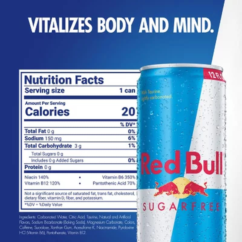 Red Bull Sugar-Free Energy Drink 12 Fl. Oz., 24 Pk.