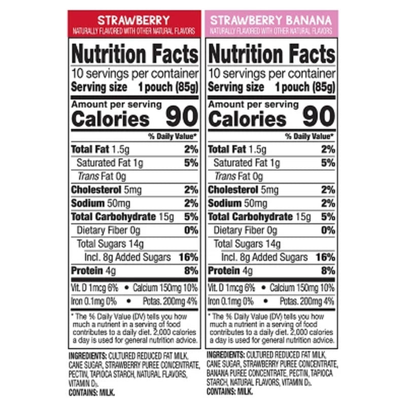 Gogo Squeez Yogurtz Strawberry and Strawberry Banana, 3 Oz., 20 Ct.