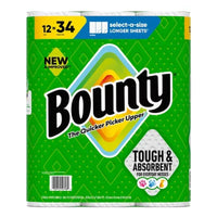 Bounty Select-A-Size 2-Ply Paper Towels, 12 Rolls, 119 Sheets/Roll
