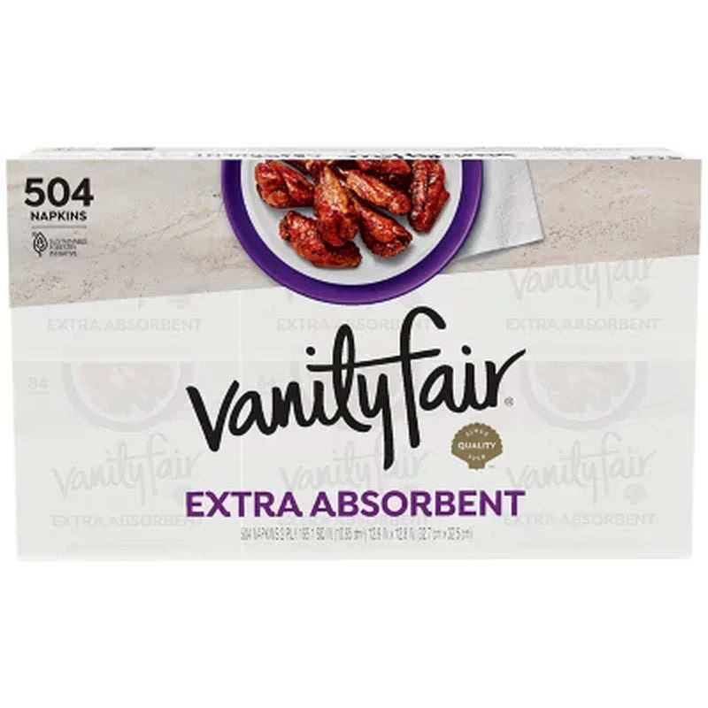 Vanity Fair Extra Absorbent 2-Ply White Paper Napkins, 6 Pk., 504 Ct.