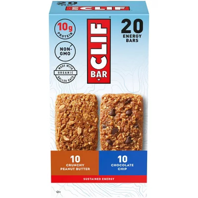 CLIF Bar Variety Pack, 2.4 Oz, 20 Ct.
