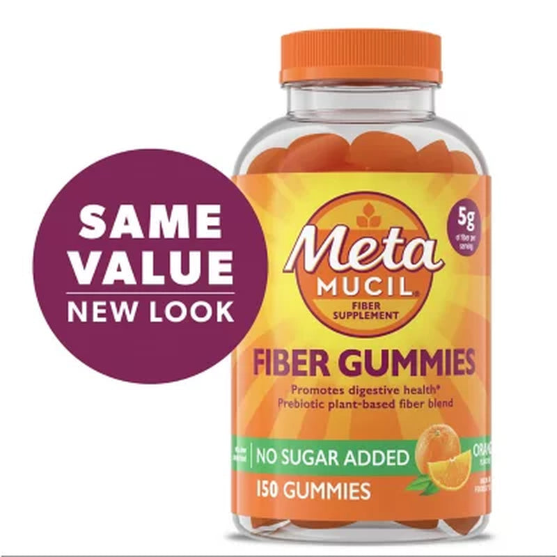 Metamucil Fiber Sugar-Free Gummies, Orange, 150 Ct.