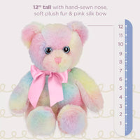 Bearington Candi Rainbow Plush Stuffed Animal Teddy Bear, 12 Inches