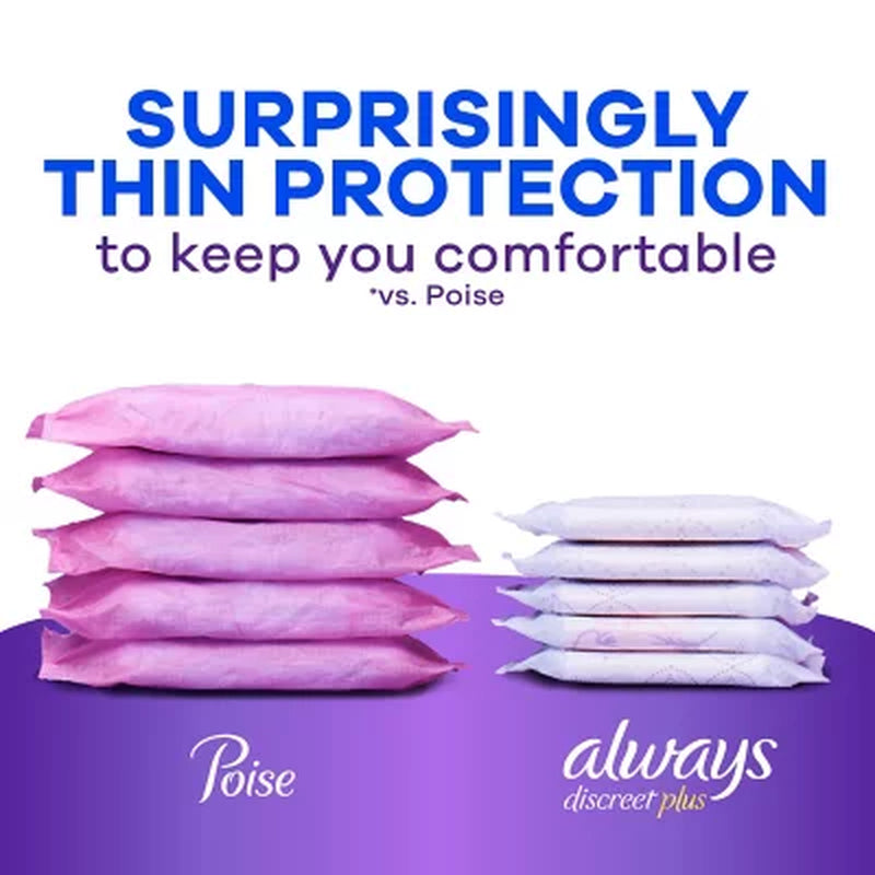 Always Discreet plus Incontinence Pads for Women, Moderate, 153 Ct.