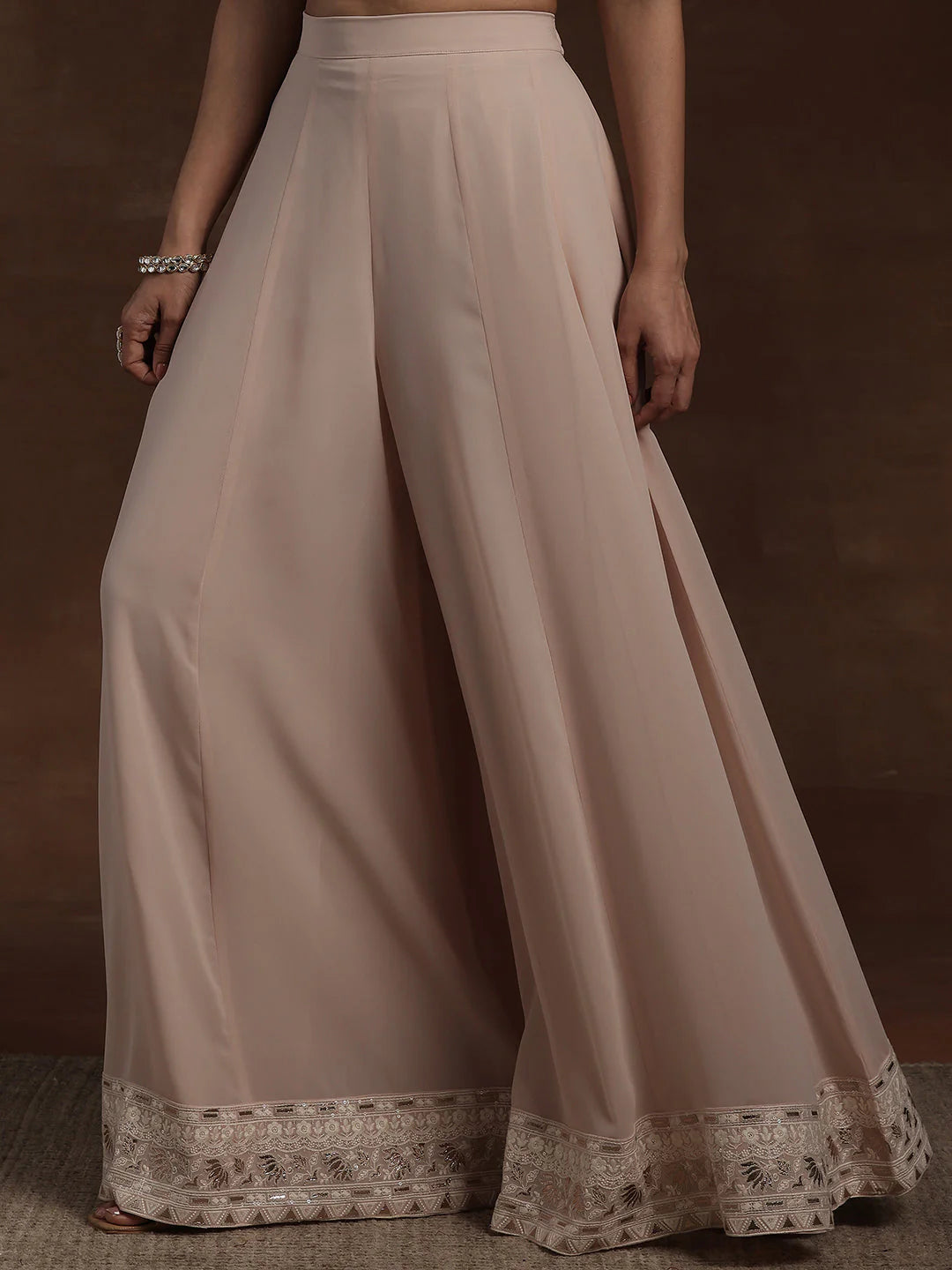 Libas Art Pink Embroidered Georgette 3 Piece Co-Ords