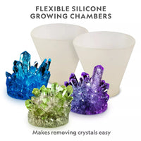 NATIONAL GEOGRAPHIC Mega Crystal Growing Lab, Grow 8 Vibrant Colored Crystals, Includes 5 Real Gemstone Specimens, Light-Up Display Stand & Guidebook