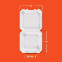 Hefty Supreme Foam Hinged Lid Container, 1-Compartment, 125 Ct.