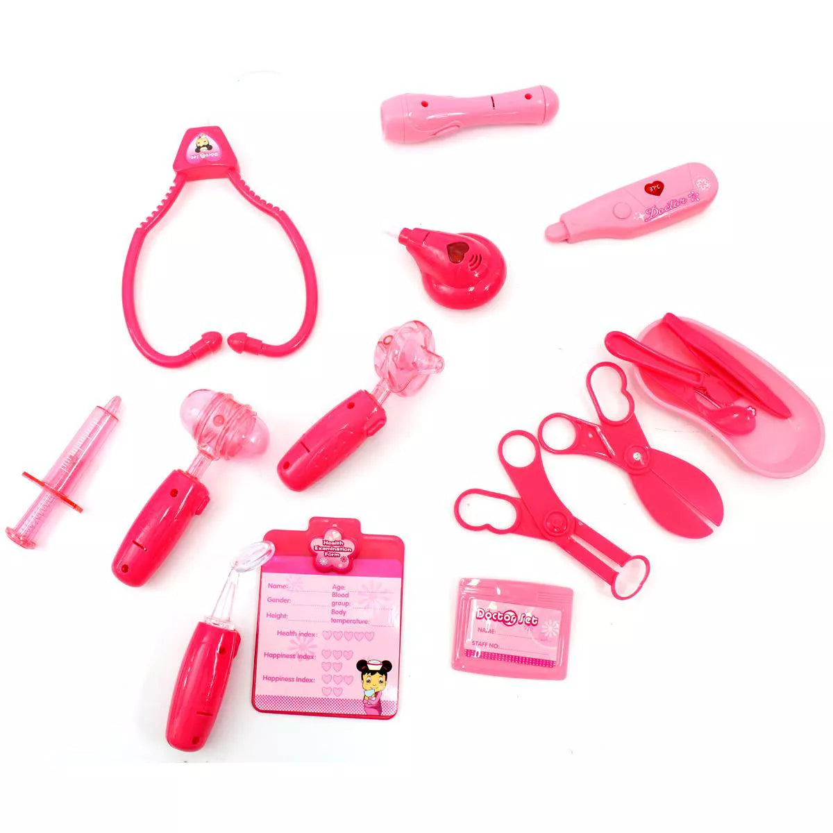 Link Worldwide Ready! Set! Play! Doctor Nurse Medical Kit Playset, Doctor Pretend Play Toy for Girls (Pink)