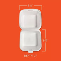 Hefty Supreme Large Sandwich Foam Hinged Lid Containers, 6