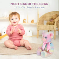 Bearington Candi Rainbow Plush Stuffed Animal Teddy Bear, 12 Inches
