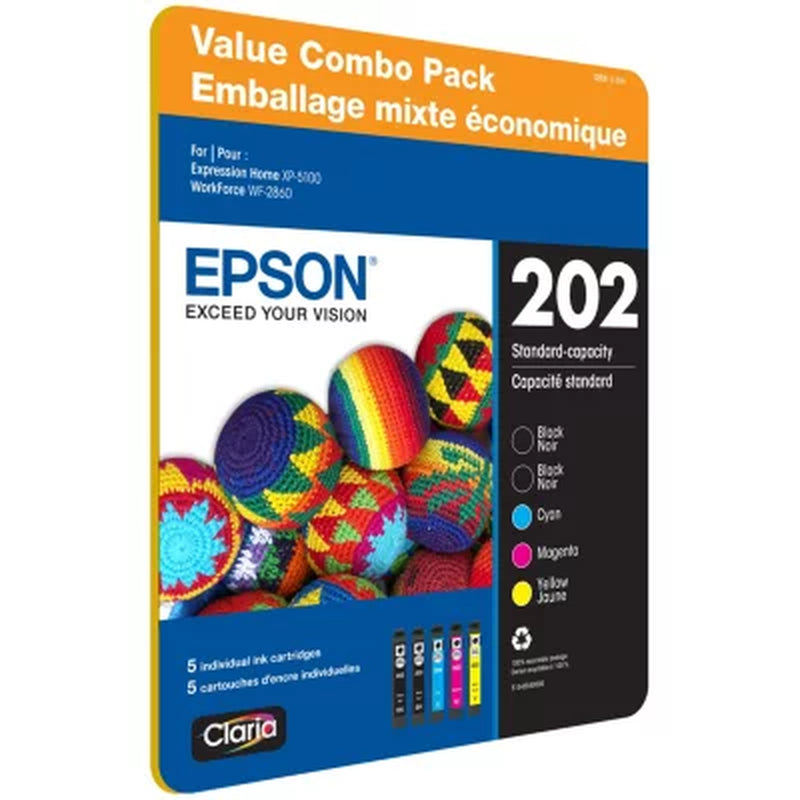 Epson T202 Standard Capacity Ink Cartridge Clubpack, 2 Black & Cyan/Magenta/Yellow