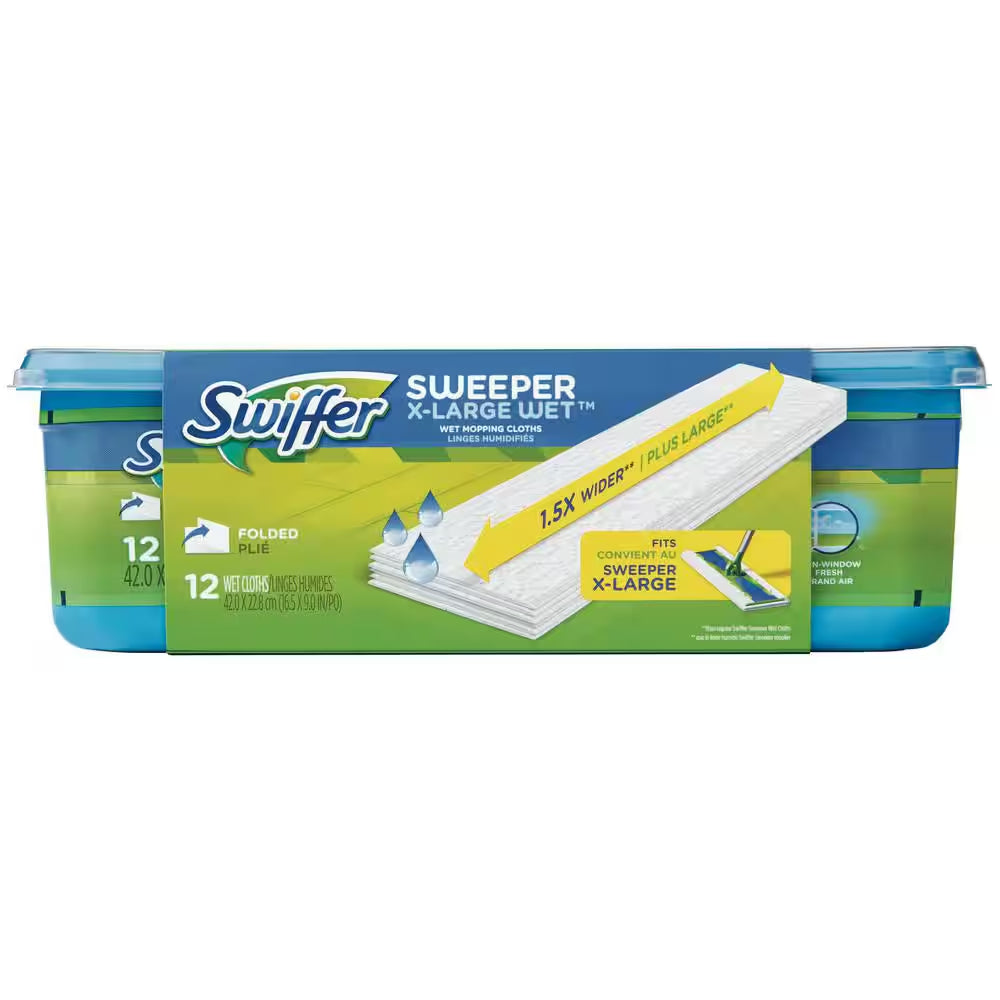 Sweeper XL Wet Mopping Cloth Refills with Open Window Scent (12-Count)