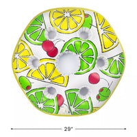 Pool Central Inflatable 6 Beverage Refreshment Float - 29” - Yellow, White and Green