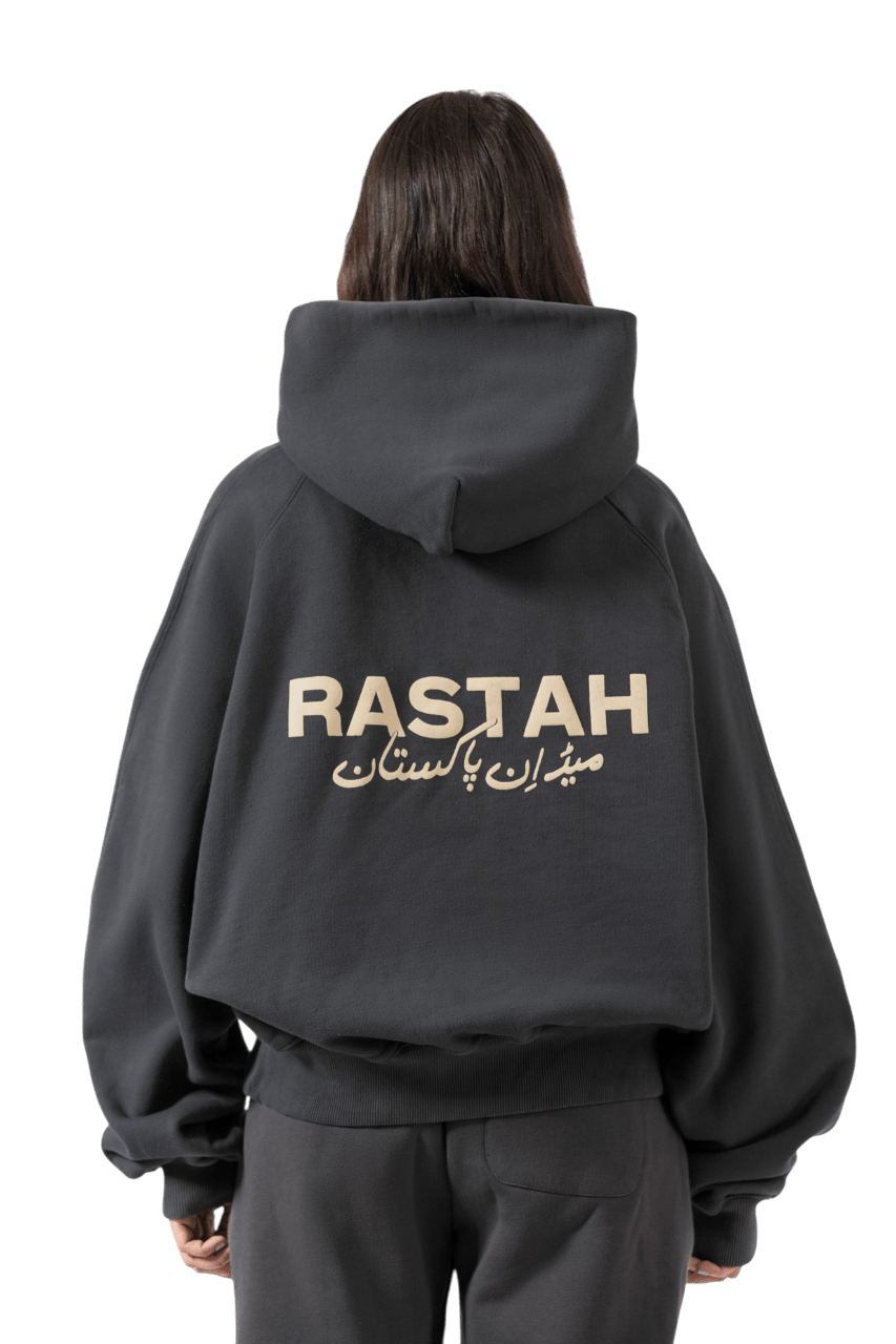 Raastah - Charcoal Grey Made In Pak Hoodie