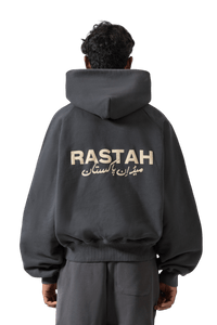 Raastah - Charcoal Grey Made In Pak Hoodie
