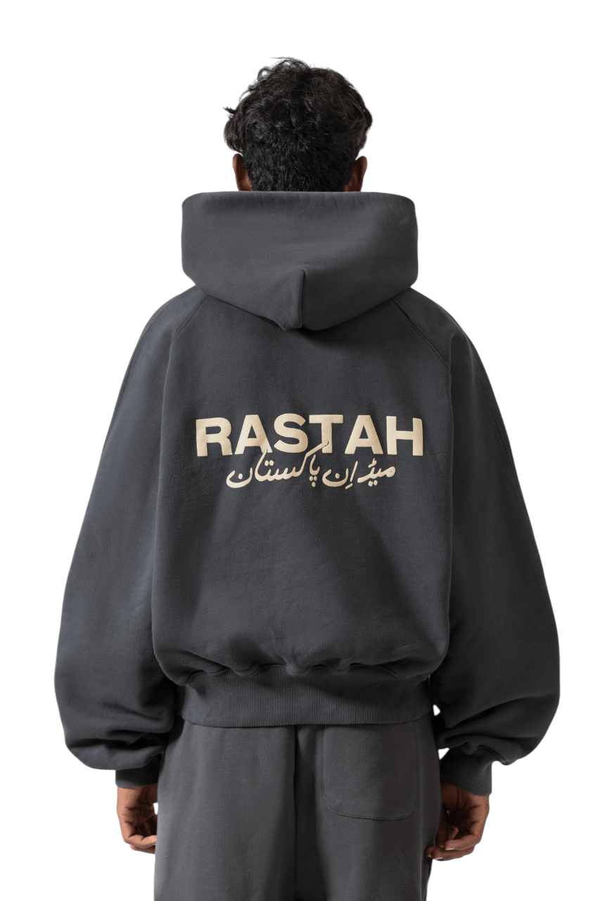 Raastah - Grey Made In Pak Hoodie - Charcoal