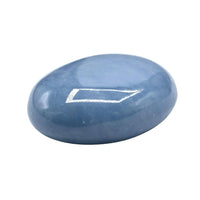 Angelite Palm Stone - Hot Massage Worry Stone for Natural Body Chakra Balancing, Reiki Healing and Crystal Grid Angelite