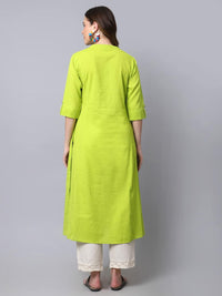 Pistaa's  Women Cotton Printed Cut Regular Kurta