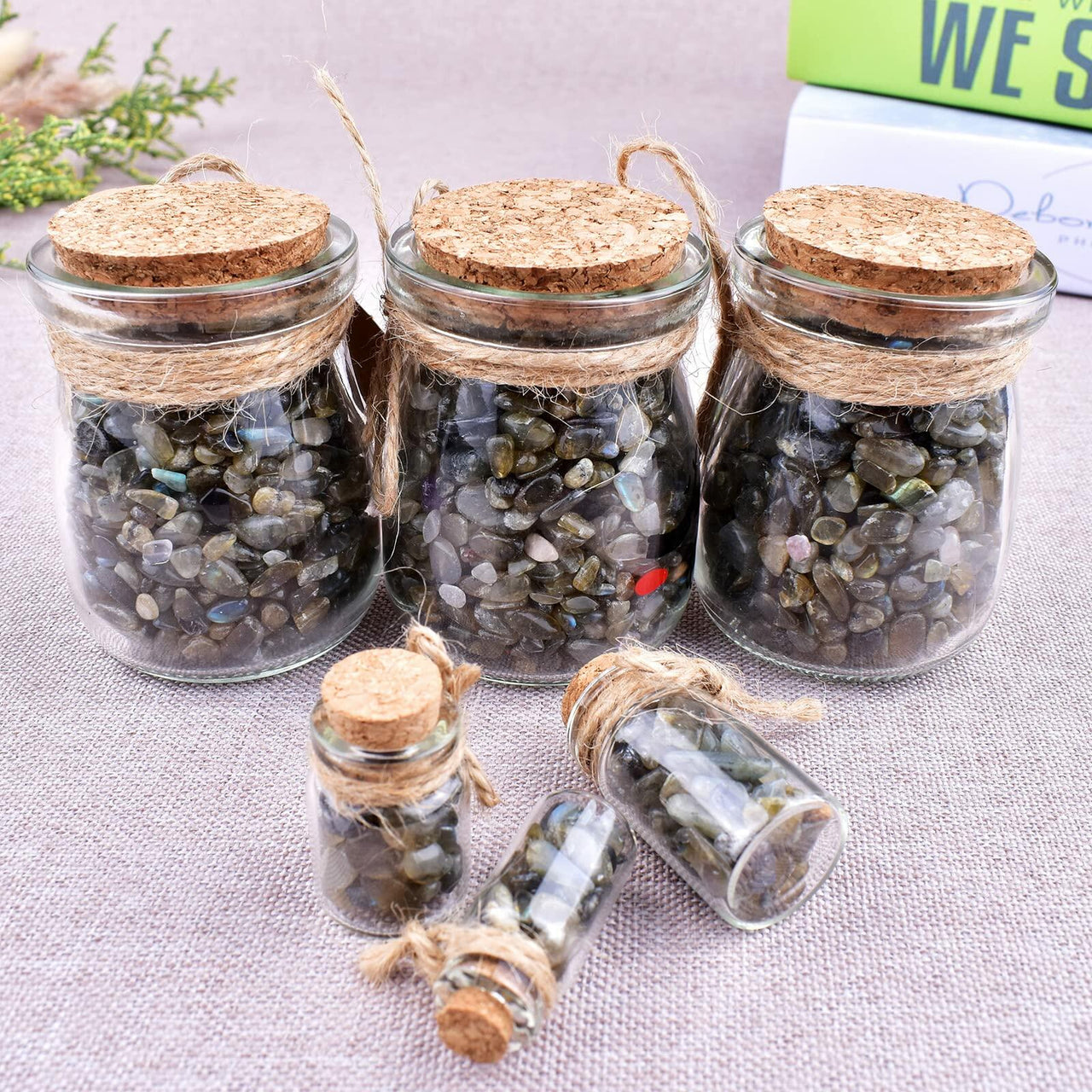 SigMntun Labradorite Crystal Chips Bulk, Natural UNDYED - 10 oz (283g) Tumbled Stones for Crafts Decorative Rocks Planters, Healing Crystals Reiki Chakra Meditation Energy Balancing Therapy 10 Oz - Labradorite