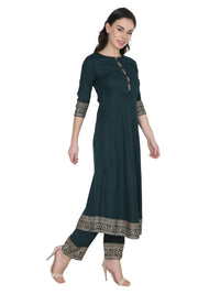 VASTRAMANIAA Women's  Rayon Kurta Palazzo Ethnic Set