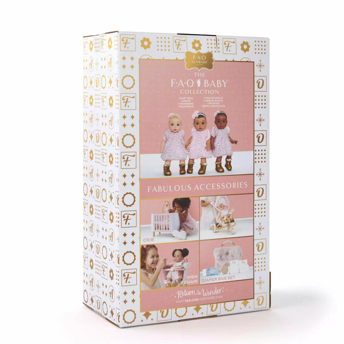 FAO Schwarz 14" Cuddle Baby Doll - Brown Hair