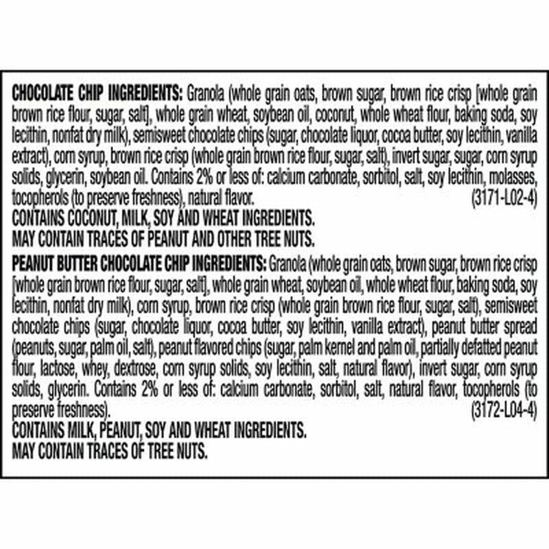 Quaker Chewy Variety Pack, Chocolate Chip and Peanut Butter Chocolate Chip 60 Ct.