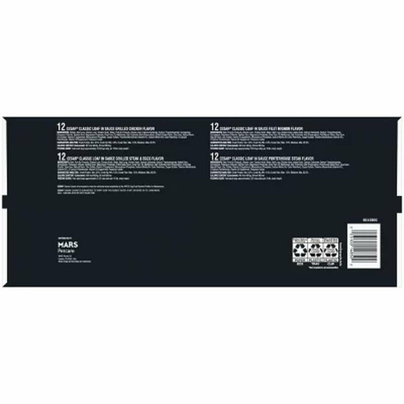 Cesar Variety Pack, Classic Loaf in Sauce Wet Dog Food, 3.5 Oz., 48 Ct.