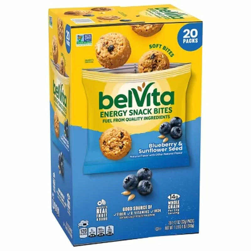 Belvita Blueberry Energy Snack Bites, 1.12 Oz., 20 Pk.