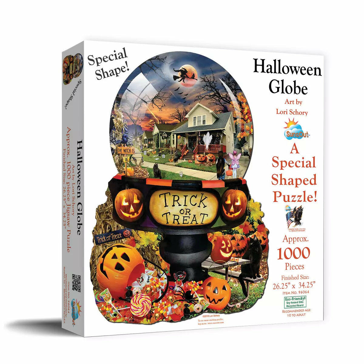 Sunsout Halloween Globe 1000 Pc Special Shape Halloween Jigsaw Puzzle 96064
