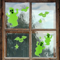 Northlight 9-Piece Glow in the Dark Ghost Halloween Gel Window Clings