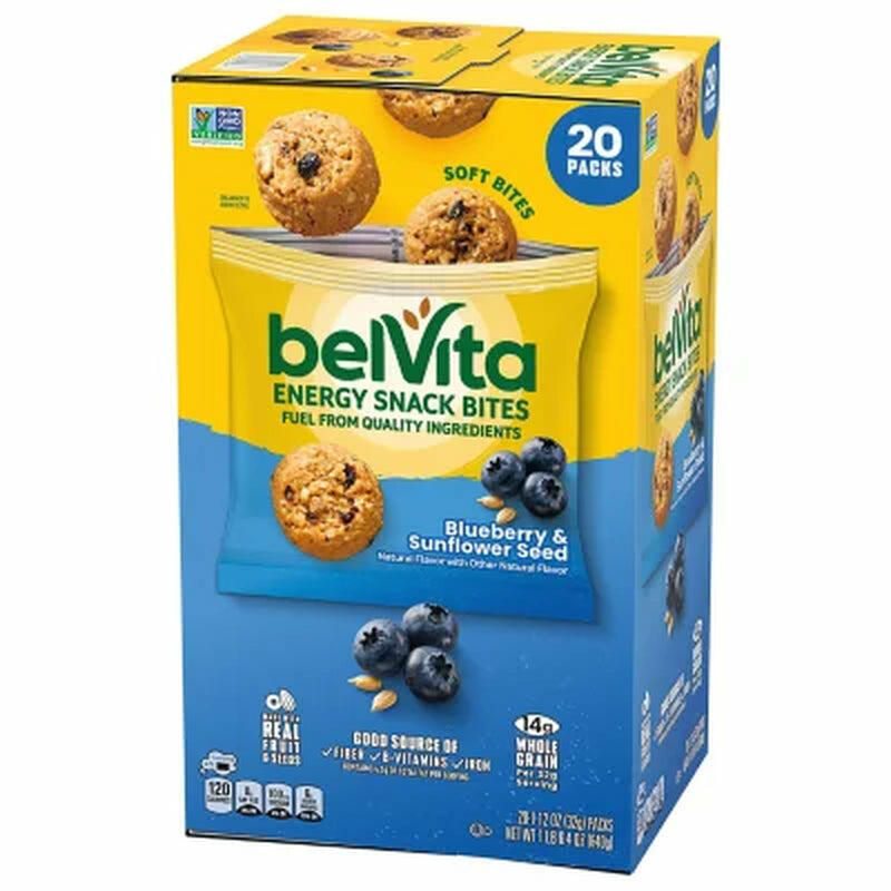 Belvita Blueberry Energy Snack Bites, 1.12 Oz., 20 Pk.