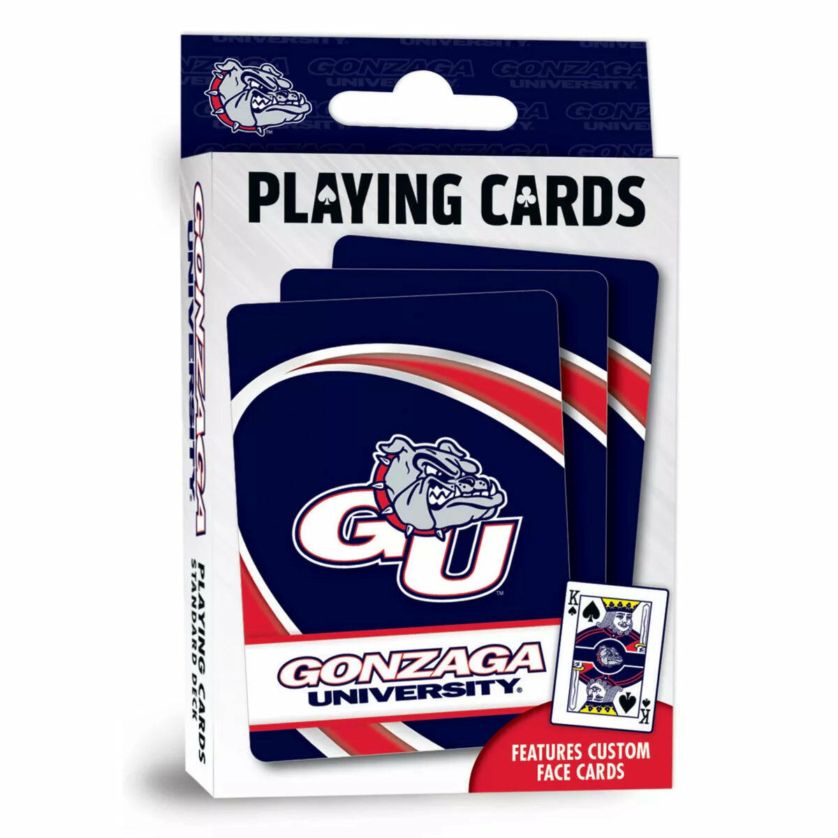 Masterpieces Officially Licensed NCAA Gonzaga Bulldogs Playing Cards - 54 Card Deck for Adults.