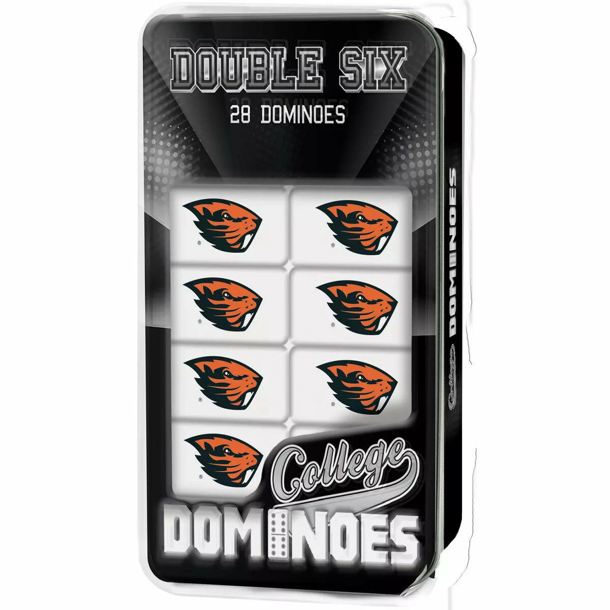 Masterpieces Officially Licensed NCAA Oregon State Beavers 28 Piece Dominoes Game for Adults.