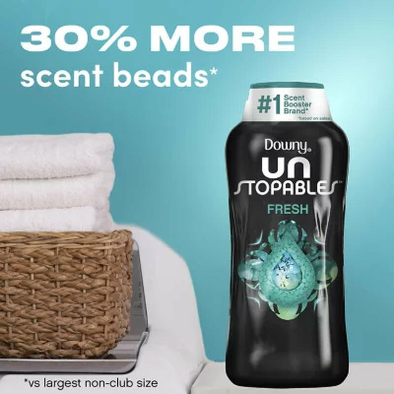 Downy Unstopables In-Wash Laundry Scent Booster Beads, Fresh, 39.9 Oz
