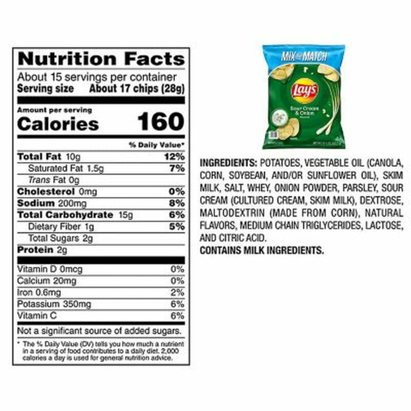 Lay's Sour Cream & Onion Potato Chips, 15.63 Oz.