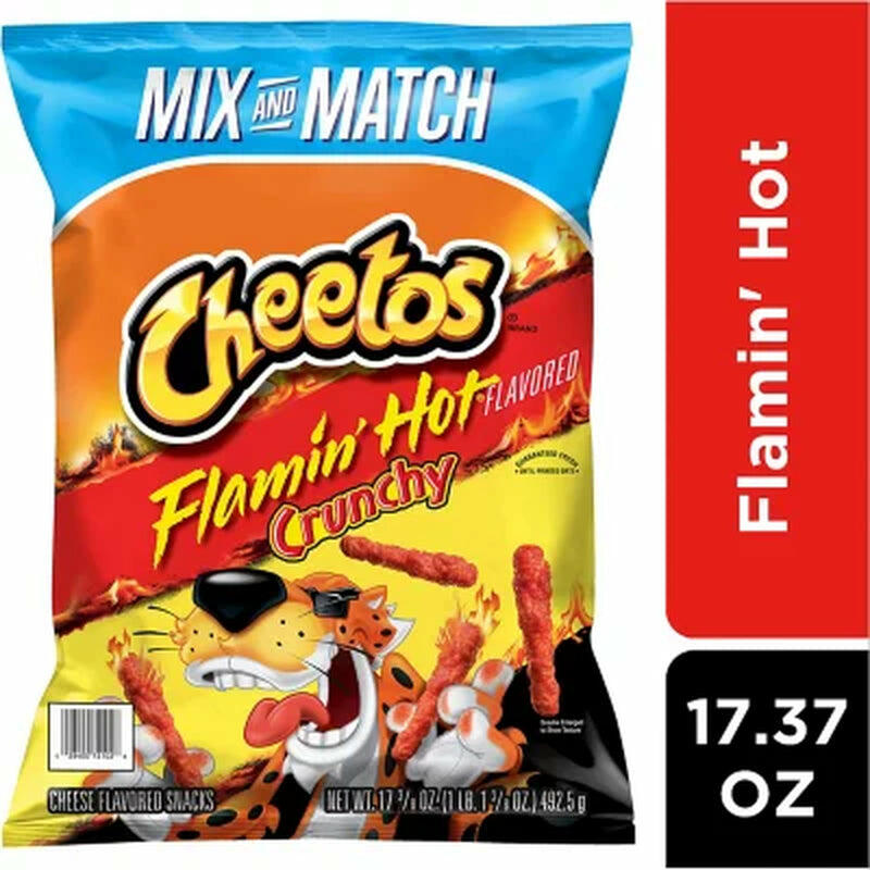 Cheetos Crunchy Flamin' Hot Cheese Snacks, 17.37 Oz.