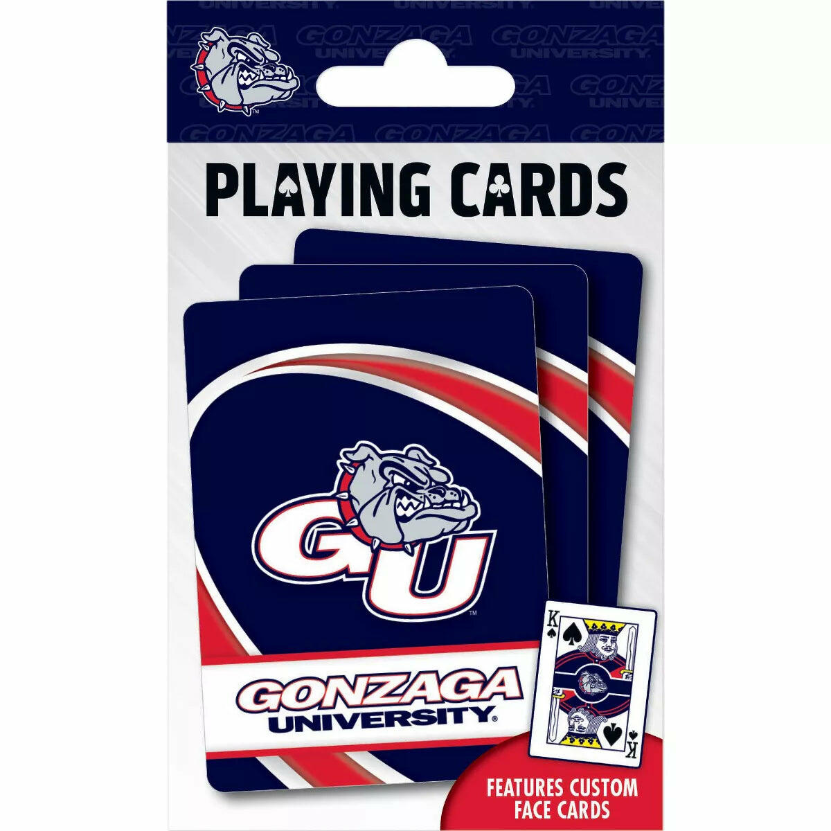 Masterpieces Officially Licensed NCAA Gonzaga Bulldogs Playing Cards - 54 Card Deck for Adults.