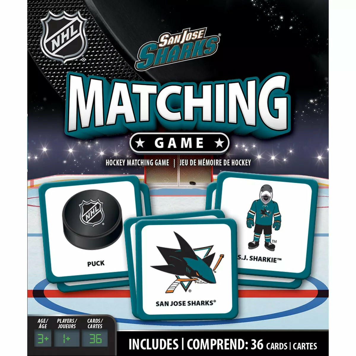 Masterpieces Officially Licensed NHL San Jose Sharks Matching Game for Kids and Families.