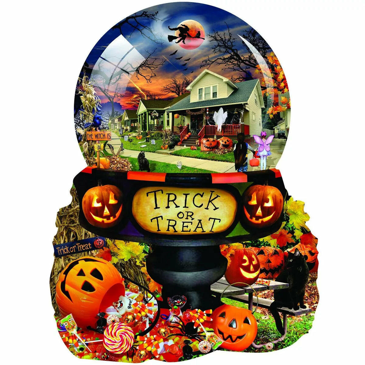 Sunsout Halloween Globe 1000 Pc Special Shape Halloween Jigsaw Puzzle 96064