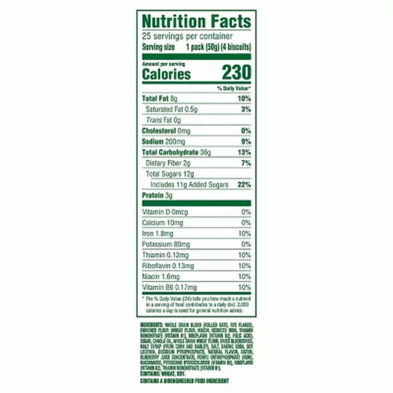 Belvita Blueberry Breakfast Biscuits, 4 Biscuits per Pack, 25 Pk.