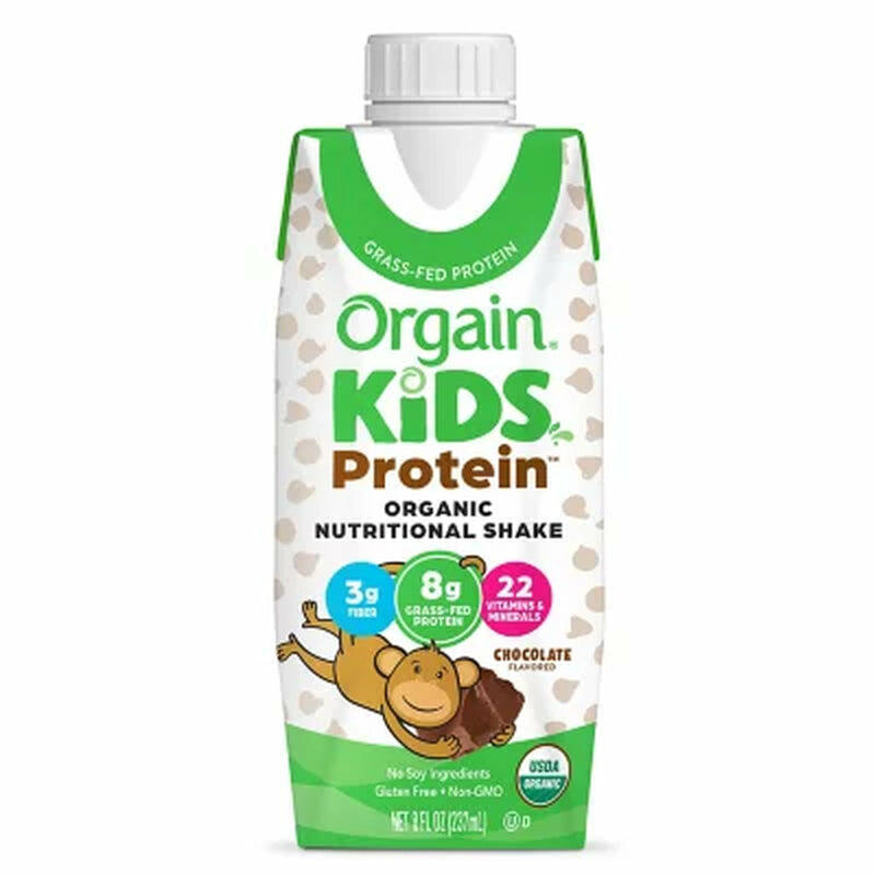 Orgain Kids Organic Grass Fed 8G Protein Nutritional Shake Chocolate, 18 Ct.