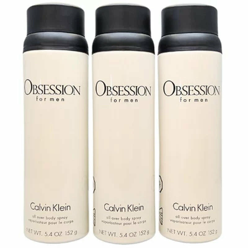 Calvin Klein Obsession for Men Body Spray, 5.4 Fl Oz, 3 Pk