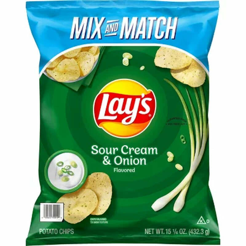 Lay's Sour Cream & Onion Potato Chips, 15.63 Oz.