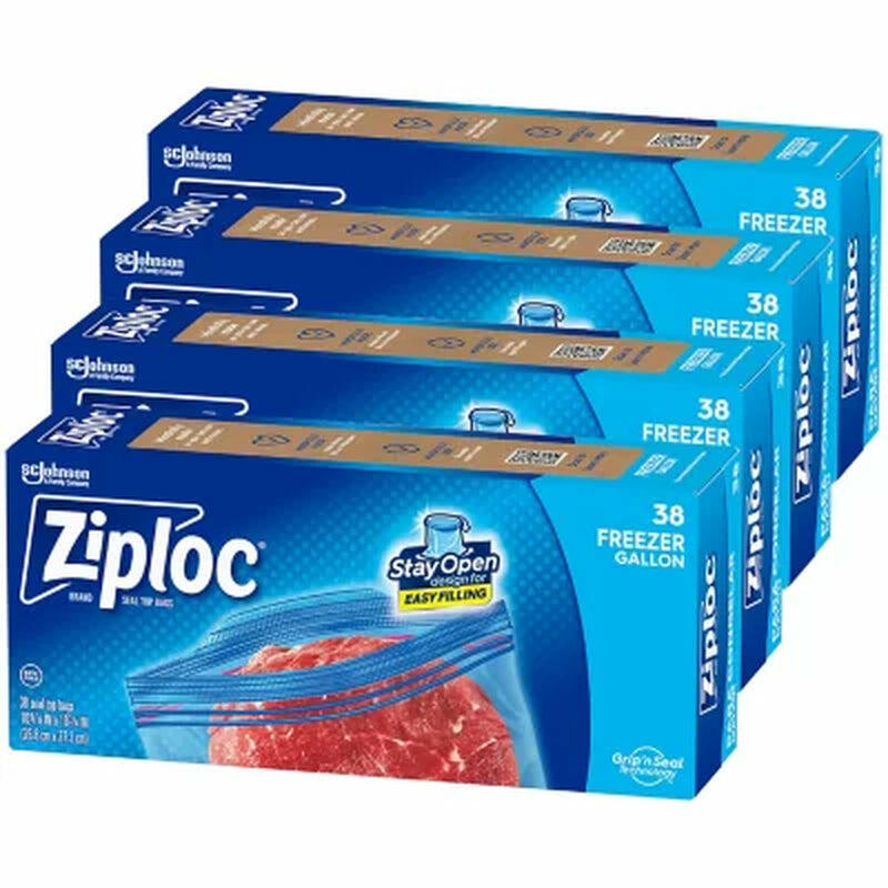 Ziploc Stay Open Design Gallon Freezer Bags, 152 Ct.