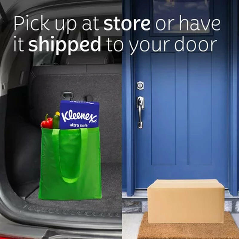 Kleenex Ultra Soft Hypoallergenic 3-Ply Facial Tissues 12 Cube Boxes, 72 Tissues/Box