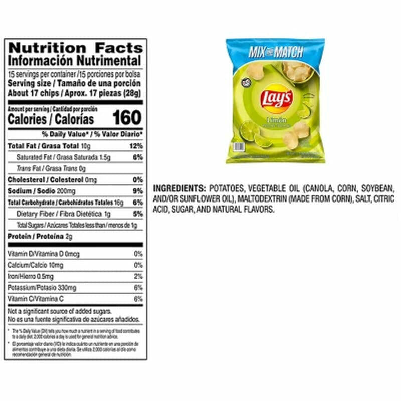 Lay's Limon Potato Chips, 15 Oz.