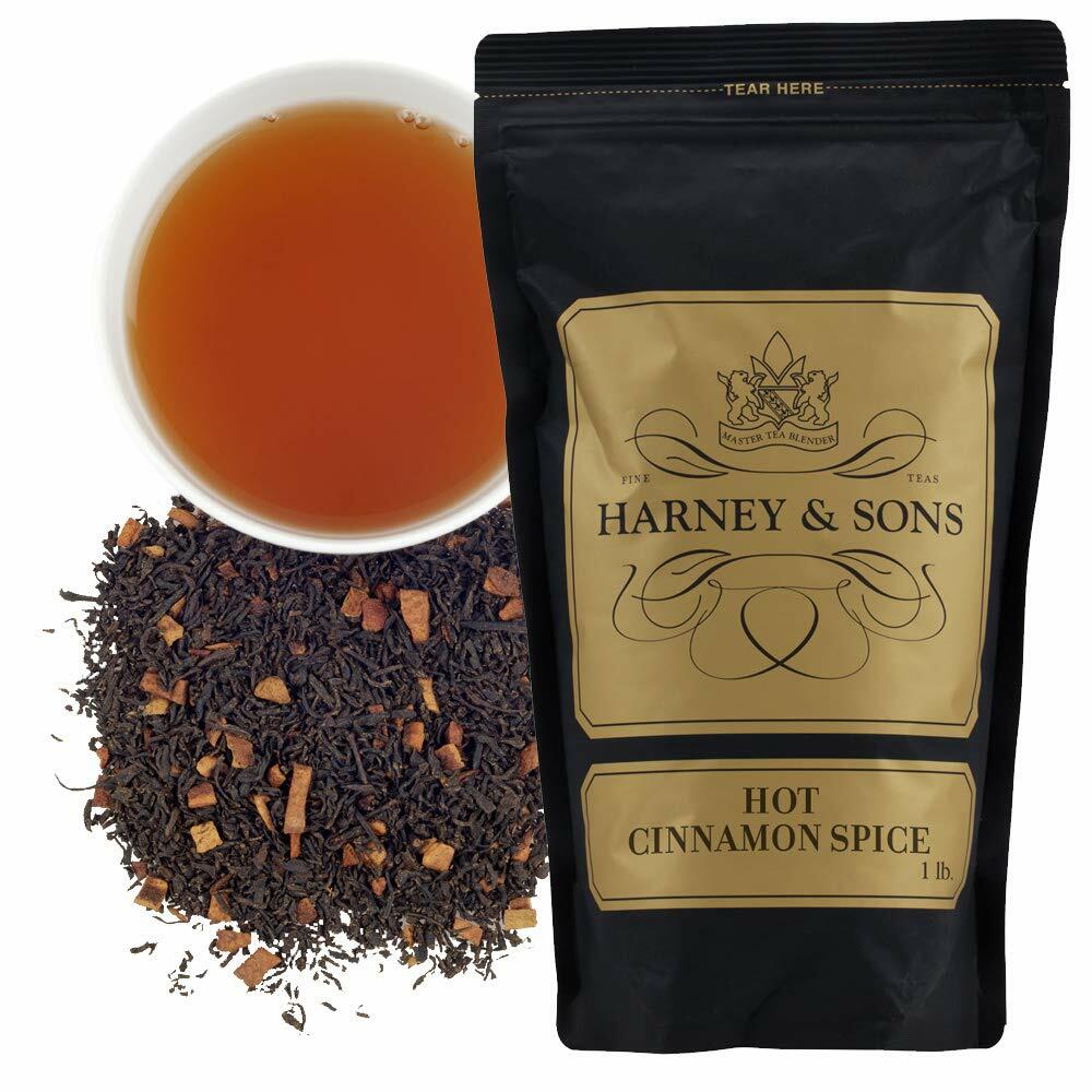 Harney & Sons Hot Cinnamon Spice Black Tea, with Orange Peel, Cinnamon, and Clove, 16 Oz (Pack of 1)