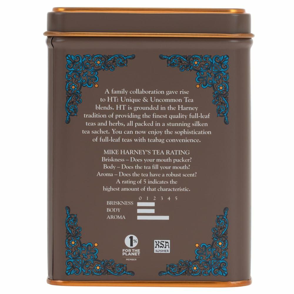 Harney and Sons Chocolate Mint, Flavored Black Tea - 20 Sachets per Tin
