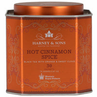 Harney & Sons Hot Cinnamon Spice Tea Tin - Black Tea with Orange & Sweet Clove - 2.67 Ounces, 30 Sachets