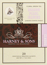 Harney & Sons Dragon Pearl Green Tea Sachets, Jasmine, 1.7 Oz